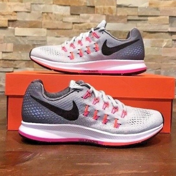 Nike Shoes - Nike Air Zoom Pegasus 33 Grey/Pink Womens Running